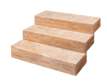 Blocs marches en travertin Gold avec fond vide
