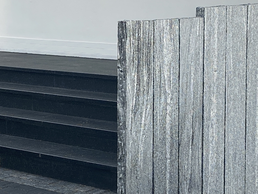 Entrée de maison avec palis en gneiss Urban Grey Line