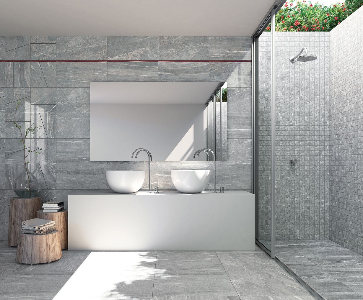  La salle de bain est un endroit sensible, mais le grès cérame s'y adapte parfaitement