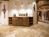 Buffet en bois sur travertin Rustic en opus romain